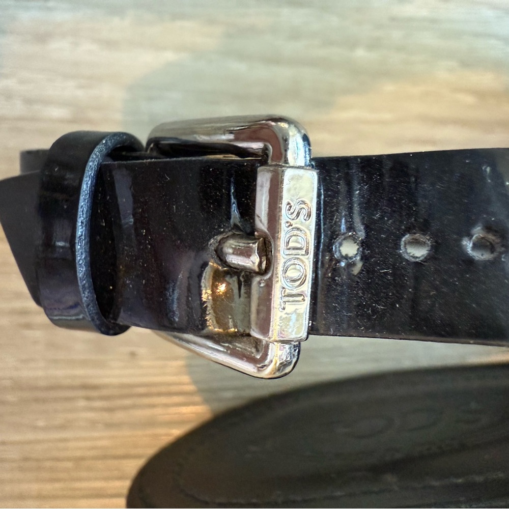♠️HP♠️ Tod’s Leather & Patent Leather Black and White Sandal = Size 38 - Picture 7 of 10